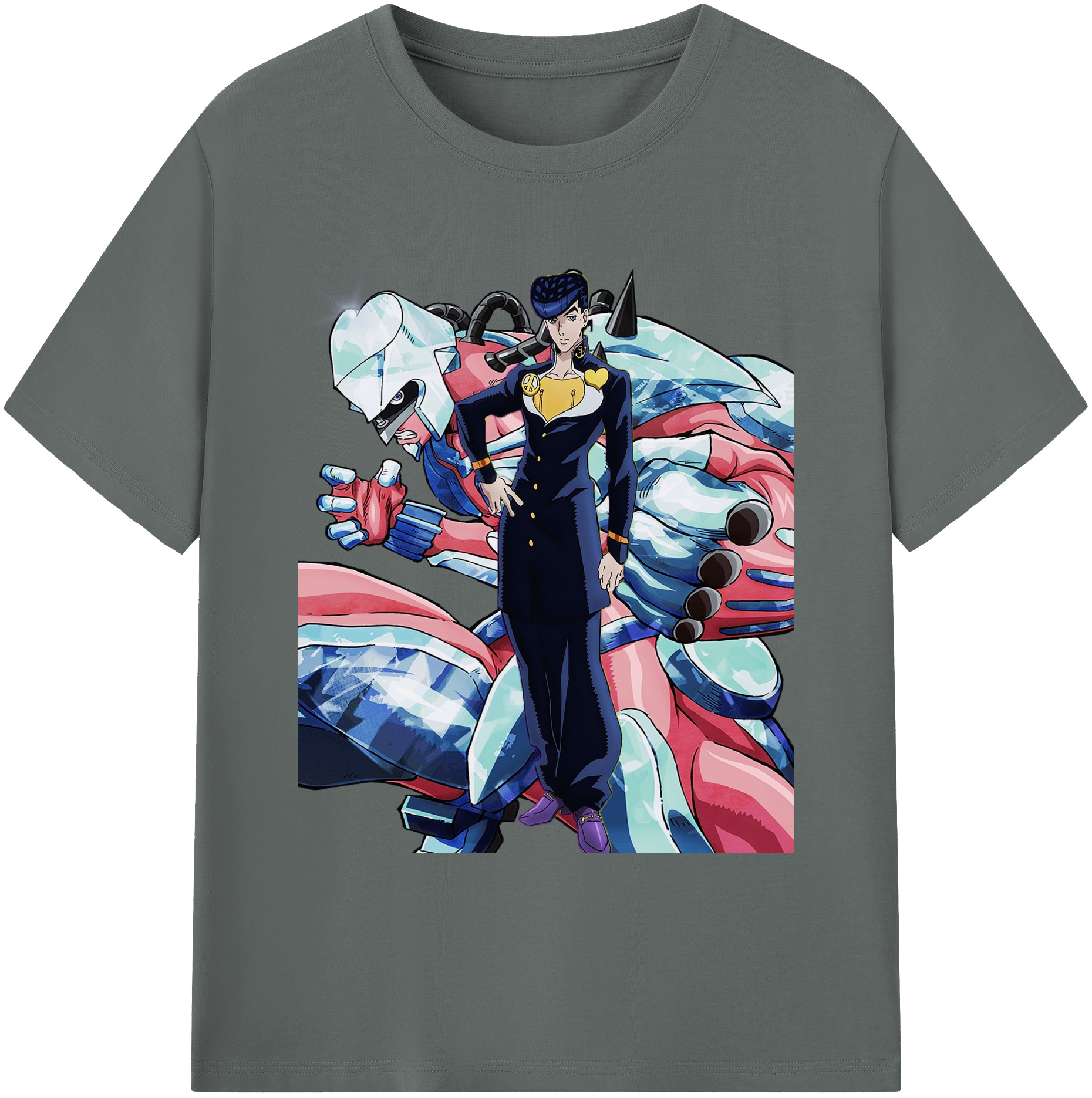 （画像用） ジョジョの奇妙な冒険 ひがしかた じょうすけ JoJo's Bizarre Adventure Higashikata Josuke 綿100％ メンズ半袖Tシャツ｜肌触りやわらか＆通気性
